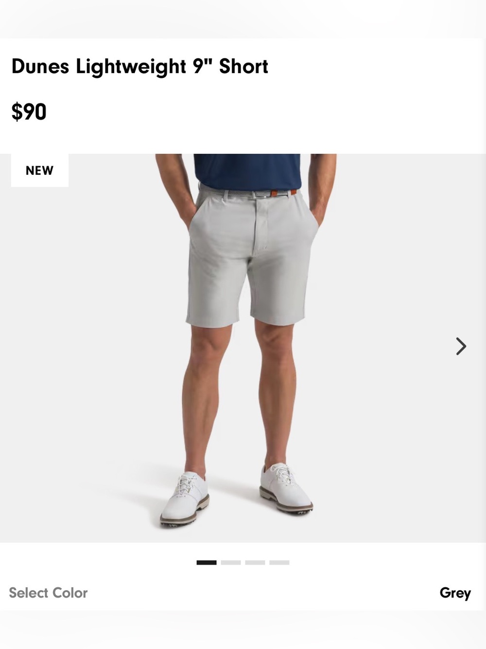 NWT 34” Men’s golf shorts In Grey i have navy and stone colors too. $90 retail
